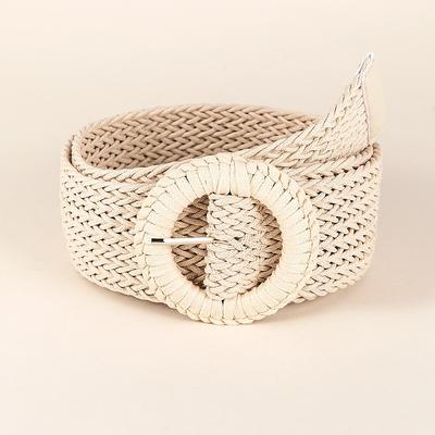 Women's Belt Straw Beige Wide Belt Office Daily Pure Color / Spring / Summer / Fall / Winter