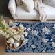 Blue Flower Area Rug Kitchen Mat Non-Slip Oil Proof Floor Mat Livingroom Rug Indoor Outdoor Mat Bedroom Decor Bathroom Mat Entrance Rug Door Mat Bird Tree of Life