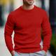 Men's Wool Sweater Pullover Sweater Jumper Cropped Sweater Ribbed Knit Regular Knitted Plain Crew Neck Modern Contemporary Work Daily Wear Clothing Apparel Winter Wine Black S M L