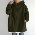 Women's Plus Size Winter Jacket Hoodie Coat Solid Color Sport Causal Long Sleeve Hoodie Regular Fall Winter Deep Purple Grass Green Black S M L XL XXL