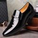 Men's Business Patent Leather Shoes Autumn Winter Men's New Pointed Toe Slip-On Shoes Low-Top Formal Plus Size Leather Shoes