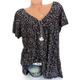 Women's Shirt T shirt Tee Jacquard Daily Going out Oversized Jacquard T-shirt Sleeve Black Tropical Sweet V Neck Summer