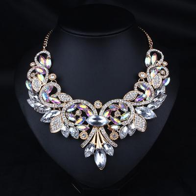 Statement Necklace Crystal Rhinestone Alloy Women's Luxury Basic Victorian Necklace For Party Wedding Anniversary / Casual / Daily / Engagement / Valentine dress to impress 2025