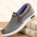 Men's Loafers Slip-Ons Cloth Loafers Platform Loafers Winter Boots Winter Shoes Fleece lined Casual Outdoor Daily Cloth Warm Breathable Comfortable Loafer Black Blue Grey Color Block Fall Winter