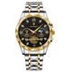 POEDAGAR Men Quartz Watch Fashion Casual Business Wristwatch Moon phase Luminous Calendar Chronograph Steel Watch