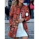 Women's Casual Jacket Outdoor clothing Pocket Floral Comfortable Patterned Loose Fit Outerwear Long Sleeve Fall Red Casual Fashion Street
