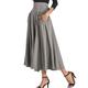 Women's Skirt A Line Swing Maxi High Waist Skirts Pleated Pocket Bow Solid Colored Street Daily Fall Winter Polyester Elegant Vintage Fashion Wine Red Black Pink Blue