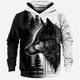Boys 3D Wolf Hoodie Pullover Long Sleeve 3D Print Spring Fall Fashion Streetwear Cool Polyester Kids 3-12 Years Hooded Outdoor Casual Daily Regular Fit