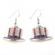 American Flag Earrings for Women Girls Patriotic Red White Blue Flip Flop Sandal Cubic Zircon Dangle Drop Earrings