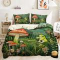 Duvet Cover Mushroom Forest Mexican Folk Art Pattern Duvet Cover Set Soft 3-Piece Luxury Cotton Bedding Set Home Decor Gift