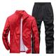 Men's Tracksuit Sweatsuit Athleisure Winter Long Sleeve Thermal Warm Waterproof Windproof Fitness Running Sportswear Activewear Solid Colored Black Light Red Grey / Track pants / Micro-elastic