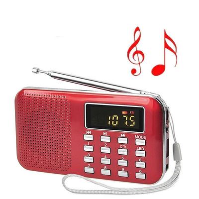 Portable Digital AM FM Radio Media Speaker MP3 Music Player Support TF Card / USB Disk with LED Screen Display and Emergency Flashlight Function