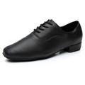 Men's Latin Dance Shoes Ballroom Dance Shoes Practice Trainning Dance Shoes Line Dance Indoor Lace Up Sneaker Black