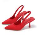 Women's Heels Pumps Ladies Ankle Strap Heels Office Daily Gradient Colored High Heel Pointed Toe Elegant Sexy Casual Walking Synthetics Loafer Black Red Shoes With Red Bottoms