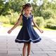 Kids Girls' Sailor Collar Retro Dress Striped Solid Color Tank Dress School Uniforms School Casual Bow Navy Blue Cotton Knee-length Cute Sweet Dresses Summer Regular Fit 3-13 Years