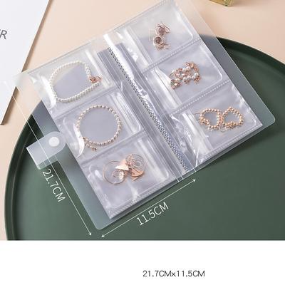 Jewelry Storage Box Ear Studs Anti Oxidation Ring Hand Ornament Transparent Dustproof Storage Bag Necklace Jewelry Book Sealed Bag