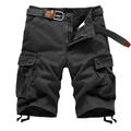 Men's Cargo Shorts Shorts Hiking Shorts Multi Pocket Straight Leg 6 Pocket Solid Color Wearable No-Iron Short Casual Daily Chino Loose ArmyGreen Black High Waist Inelastic