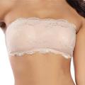 Women's Lace Bras Padded Bras Tube Bra Strapless Bras Full Coverage Scoop Neck Breathable Invisible Lace Pure Color Pull-On Closure Date Party Evening Casual Daily Polyester 1PC White Black / 1 PC