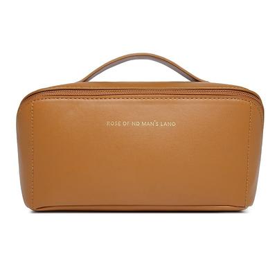 Women's Handbag Makeup Bag Cosmetic Bag PU Leather Travel Large Capacity Durable Solid Color Black White Pink