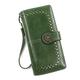 Women's Wallet Wristlet Credit Card Holder Wallet PU Leather Valentine's Day Shopping Daily Buttons Zipper Large Capacity Waterproof Lightweight Solid Color R863 green R863 black R863 wine red