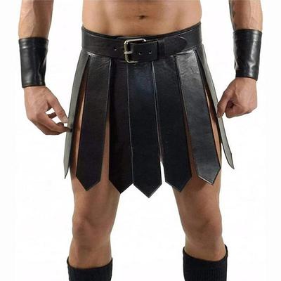 Men's Roman Gladiator Kilt Set Warrior Viking Retro Vintage Medieval Skirt Scottish Utility Kilts Cosplay Costume Halloween LARP Club Wear