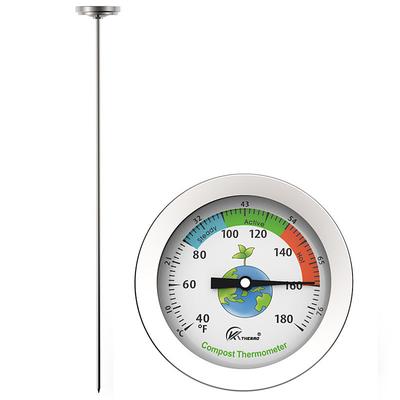 Compost Soil Gardening Thermometer Super-Long Stainless Steel Probe Fertilizer Test Thermometer 50cm