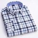 Men's Dress Shirt Button Down Shirt Oxford Shirt Light Blue Dark Red Red Long Sleeve Plaid / Striped / Chevron / Round Shirt Collar All Seasons Office Career Daily Wear Clothing Apparel Print