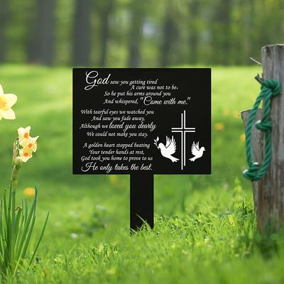 Cemetery Memorial Tomb Decoration Acrylic Butterfly Cemetery Decoration Black Sympathy Garden Woodpile Outdoor Courtyard Decoration Waterproof Dove Commemorative plaque Woodpile Tomb Decoration 1PC