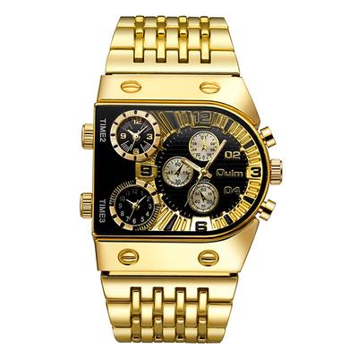 Oulm Quartz Watches Men Military Waterproof Wristwatch Luxury Gold Business Stainless Steel Male Watch Irregular Casual Relogio Masculino