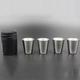 4 Stainless Steel Shot Cups Drinking Vessel with Black Leather Carrying Case (30ml) Outdoor Camping Travel Unbreakable Metal Shooters for Whiskey Tequila Liquor Great Barware Gift