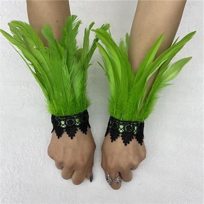 Carnival Feather Bracelet Halloween Performance Ball Lace Feather Bracelet Gothic Style Feather Bracelet Accessories