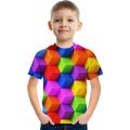 Kids Boys' T shirt Tee Short Sleeve Graphic 3D Print Kid Top Optical Illusion Daily Outdoor Active Streetwear Sports Summer Tee 3-12 Years
