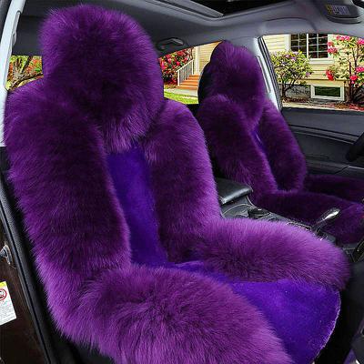 1pc Sheepskin Fur Car Seat Cover Universal, Wool Car Cushion Case, Front Seat Cover, Christmas Gift