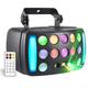 DJ Lights Stage Disco Light 4 in 1 with RGBW Derby Beam Red Green Pattern Light Led Strobe and Dynamic Marquee Remote DMX Control Great for Disco Club Party DJ Stage Lighting