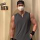 new muscle tide brand fitness sleeveless vest v-neck vest men's ins summer tight equipment sports top t-shirt