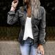 Women's Denim Jacket Jeans Jacket Casual Single Breasted Botton Lapel Coat with Pocket S M L XL XXL / Daily