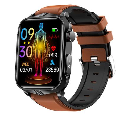 Pulse Physiotherapy ECG Blood Glucose Smart Health Watch Fitness Running Watch Bluetooth Temperature Monitoring Pedometer Compatible with Android iOS Women Men IP68 Waterproof