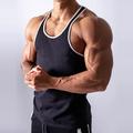 Men's Running Tank Top Workout Tank Stripe-Trim Sleeveless Top Athletic Athleisure Cotton Breathable Soft Quick Dry Fitness Performance Active Training Sportswear Activewear Stripes Black White Blue
