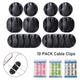 10 PACK Cable Clips, Black Adhesive Cord Holders, Ideal Cable Management Cord Organizer Cable Organizer for Organizing Cable Wires-Home, Office, Car, Desk Nightstand