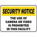 Traffic & Warehouse Signs - Use of Camera or Video Prohibited Sign - Weather Approved Aluminum Street Sign 0.04 Thickness - 18 X 24