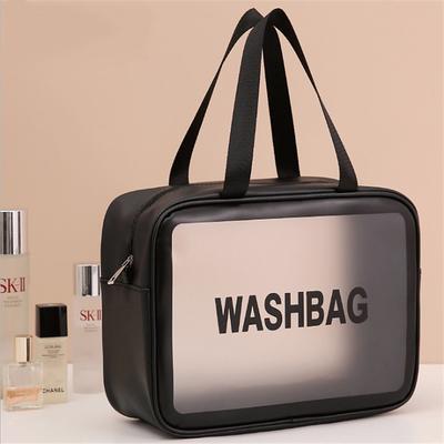 Men's Women's Handbag Makeup Bag Cosmetic Bag PVC PU Leather Holiday Beach Travel Zipper Large Capacity Waterproof Breathable Letter Black White Pink
