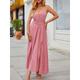 Women's Casual Dress A Line Dress Summer Dress Long Dress Maxi Dress Backless Split Date Vacation Streetwear Maxi Spaghetti Strap Sleeveless Pink Red Beige Color