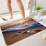 Beach Bath Mat Non-slip Digital Printing Floor Mat Modern Bath Mats Nonwoven / Memory Foam Novelty Bathroom