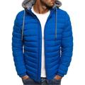 Men's Black Hoodie Bubble Coats Puffer Plain Jackets Winter Warm Quilted Zip Up Outwear Lightweight Padded Puffer Jacket with Hood Solid Jackets Thick Coat Winter Jacket Windproof Climbing Fishing