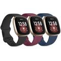 4 Pack 3 Pack Smart Watch Band Compatible with Fitbit Versa 3 Sense Versa 4 Sense 2 Soft Silicone Smartwatch Strap Adjustable Women Men Sport Band Replacement Wristband