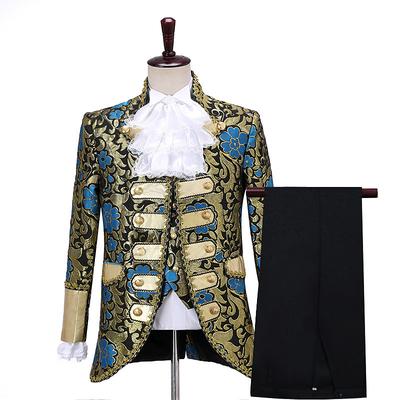 Prince Aristocrat Retro Vintage Medieval Renaissance Pants Outfits Suits Blazers Suit Trousers Men's Adults' Costume Vintage Cosplay Performance Party Long Sleeve Cravat Halloween / Wash separately