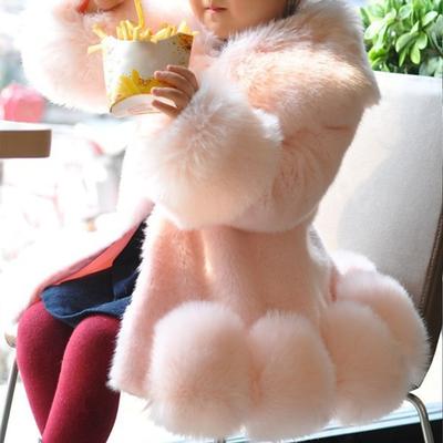 Kids Girls' Faux Fur Coat Solid Color Fashion Performance Cotton Coat Outerwear 2-9 Years Spring Black White Pink