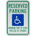 Traffic & Warehouse Signs - Nevada Accessible Parking Sign - Weather Approved Aluminum Street Sign 0.04 Thickness - 18 X 24