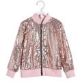 Toddler Girls' Sequin Jacket Coat Long Sleeve Gold Pink Winter Fall Active Outdoor 3-7 Years