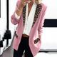 Women's Blazer Regular Print Coat Black Pink Wine Khaki Orange Casual Street Fall Open Front Turndown Regular Fit S M L XL XXL 3XL / Daily / Warm / Leopard